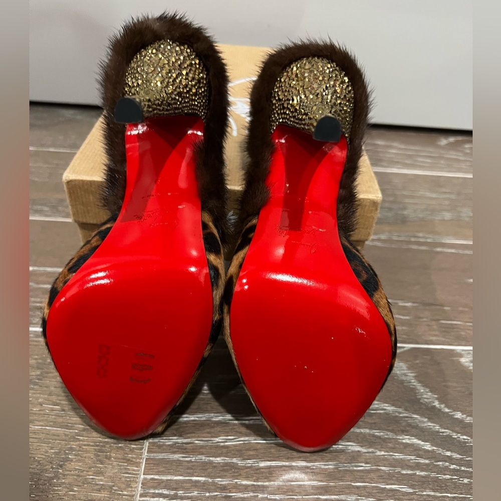 *Authentic* Christian Louboutin Nutria 120 Pony Luxor in Leopard Brown - Picture 7 of 12